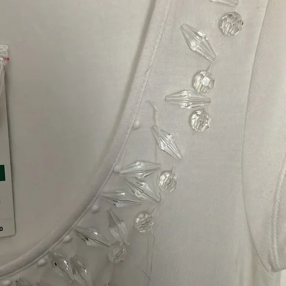 NWT Rampage Shoet Sleeve White top Size L - Picture 3 of 5